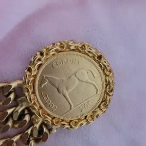 Vintage Irish Golden 1964 Leat Coroin Coin Gold Metal Belt American Vintage | Accessories | Vintage Irish Golden 964  main image 2